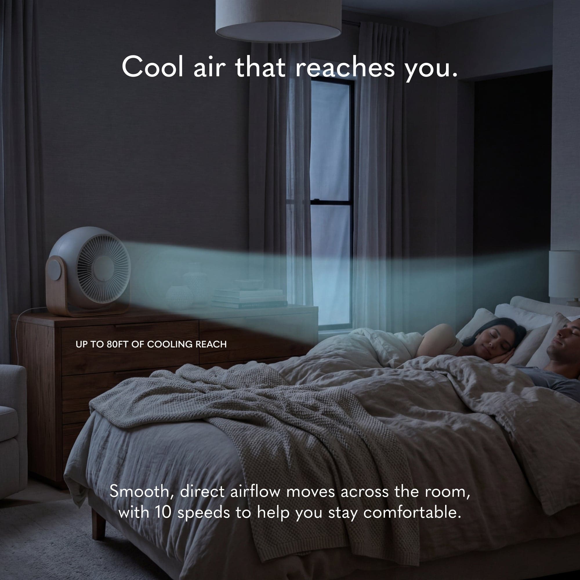 Cool air that reaches your bed.